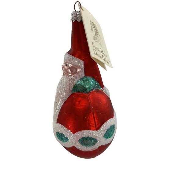 Patricia Breen Ornament Glass Santa Claus Roly Poly Rare Hand Blown Vintage 90's - Picture 2 of 8